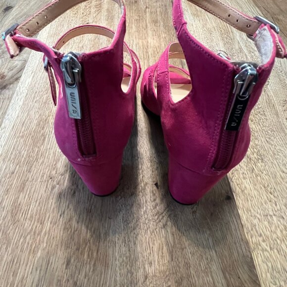 Unisa Womens Undarrah Faux Suede Buckle Heels Pink Size 5.5 Medium - Picture 7 of 9